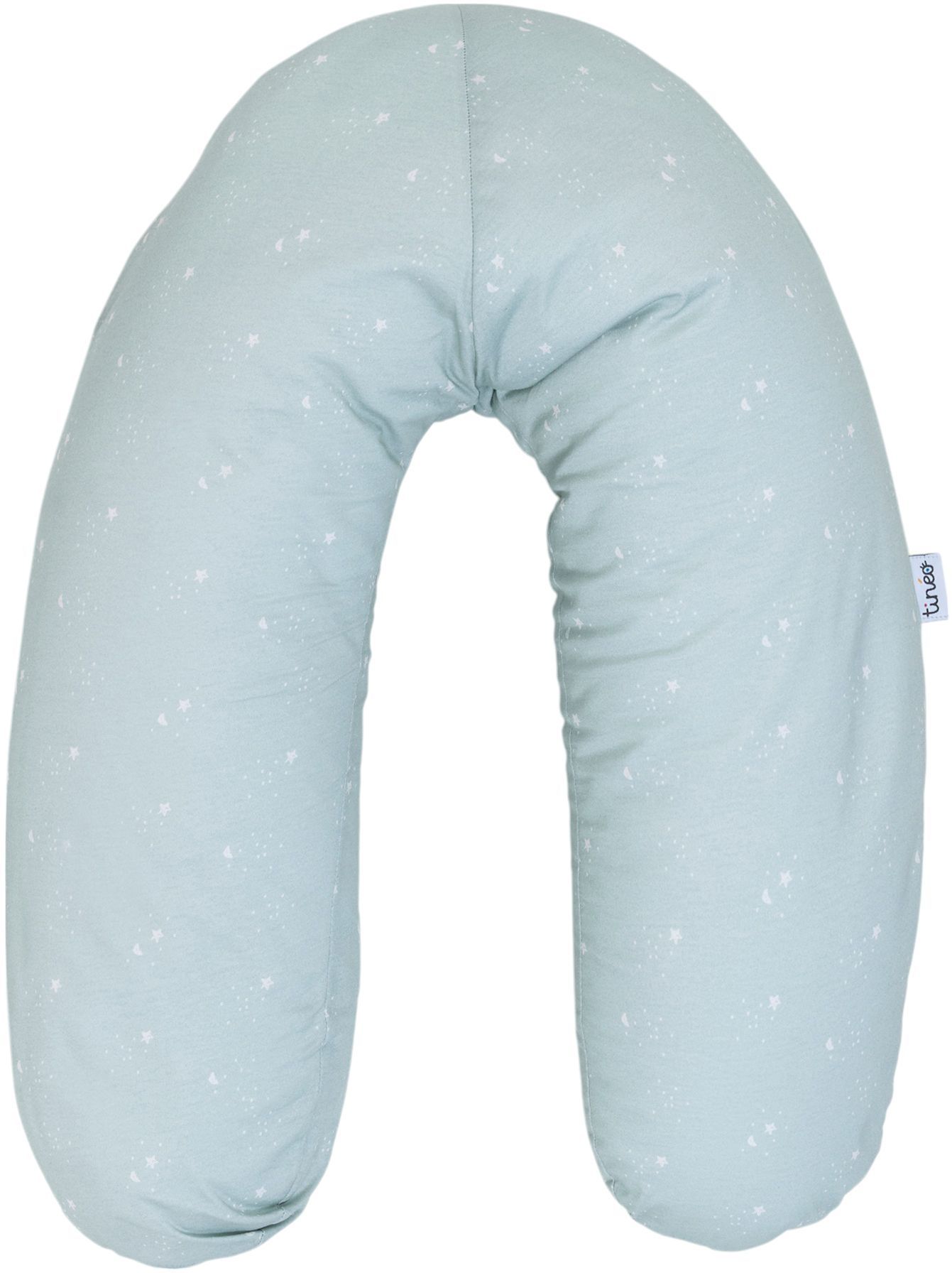 Coussin de maternité ergonomique TINEO en jersey de coton vert d'eau