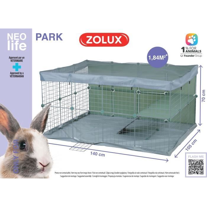 Image secondaire de Enclos modulable - ZOLUX - Neo park - Parc pour petits animaux - Lapins - 140X105X70 - 1,84 m²
