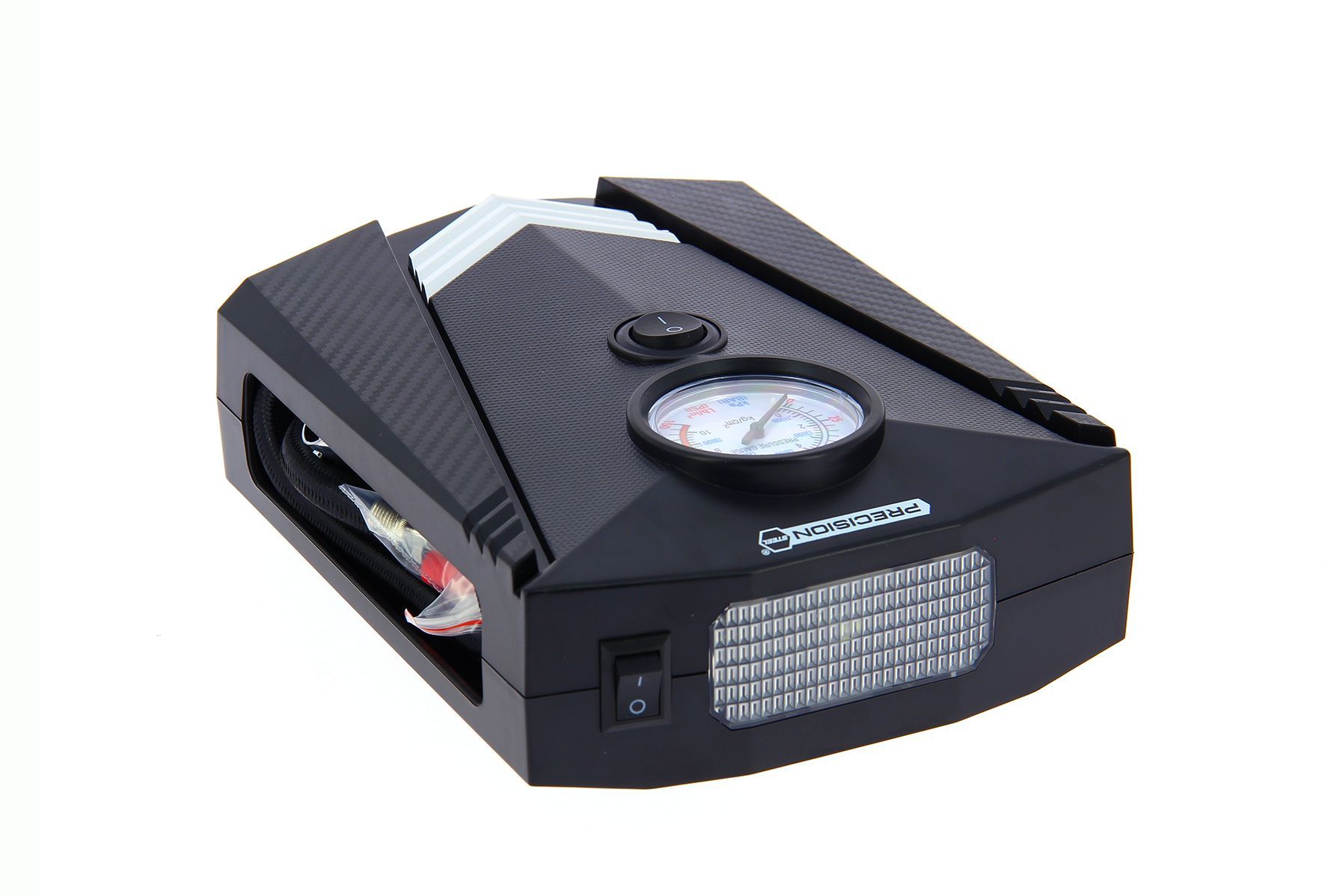 Mini Compresseur 12V avec Torche LED et Embouts Multiples - PRECISION STEEL