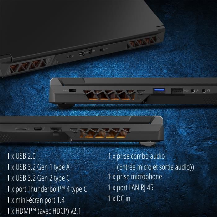 PC portable Gaming - MEDION - ERAZER DEFENDER P40 MD62522 - Intel Core i7-13700HX - 16GB - RTX 4060 - SSD 1TB - QHD 240Hz - AZERTY