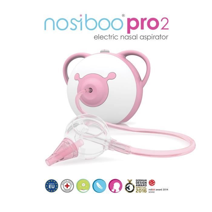 Mouche-bébé électrique NOSIBOO PRO 2 - Aspiration contrôlée - Des la naissance - Rose