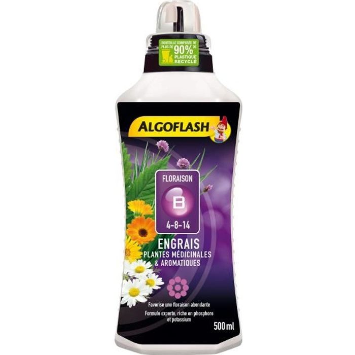 ALGOFLASH Engrais plantes médicinales & aromatiques floraison - 500 ml
