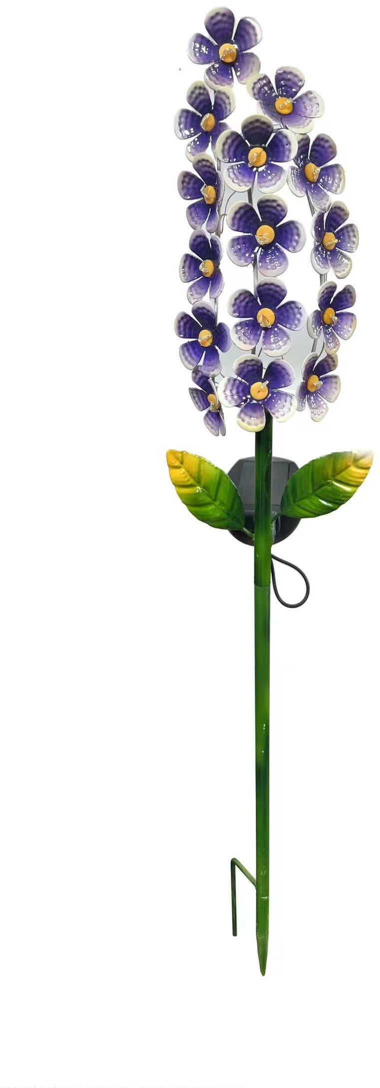 Lampe Solaire Décorative Violette en Métal - 65 cm avec 15 Micro LED
