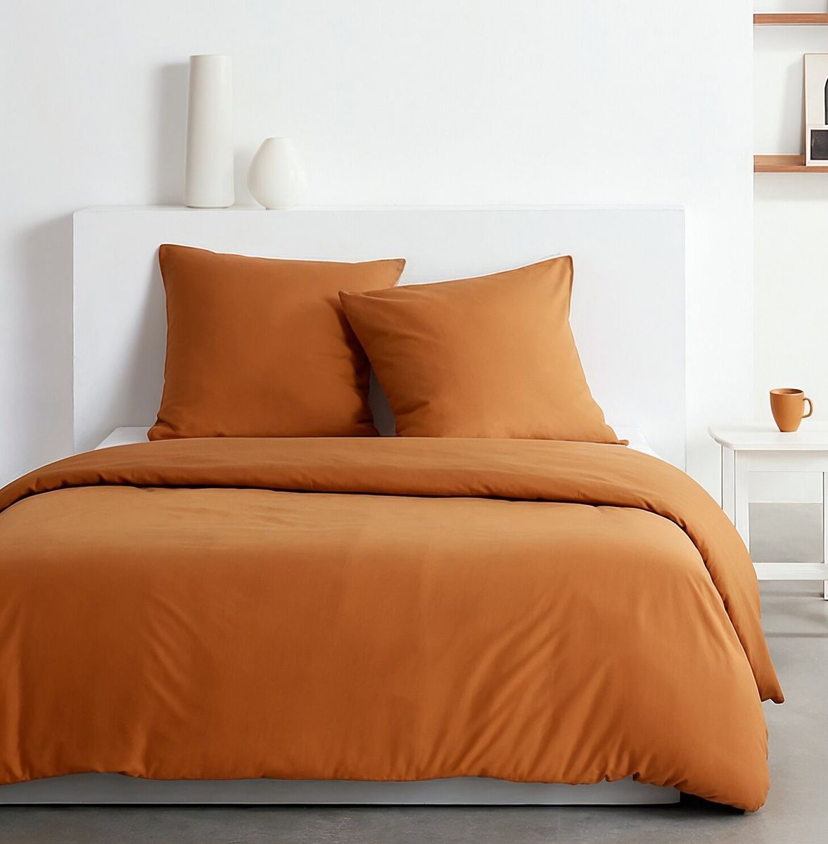 Parure de lit Essential Caramel - Housse de couette 220x240 cm et 2 taies