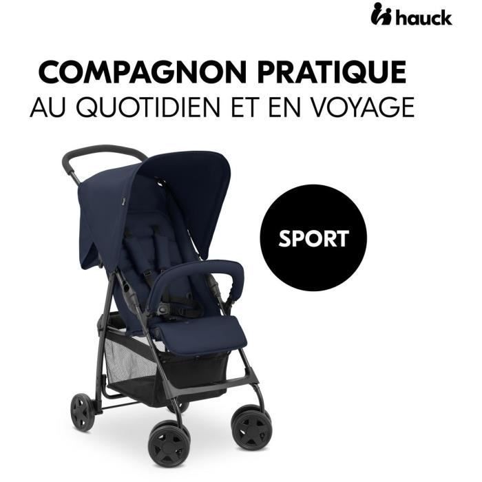 Image secondaire de HAUCK - Poussette canne - SPORT - Pliable & inclinable - Capote Pare-Soleil - 4 roues - Beige