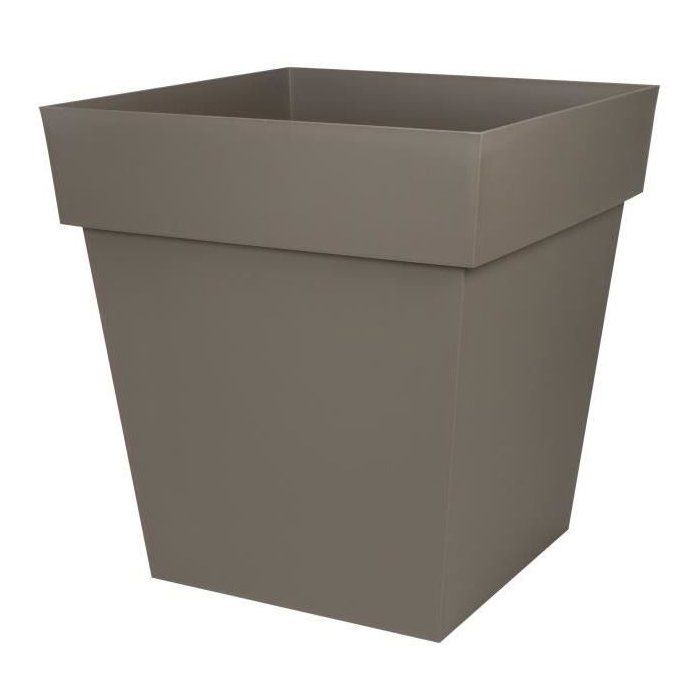 Maceta cuadrada Toscana EDA - 50 cm - 87 L - Taupe