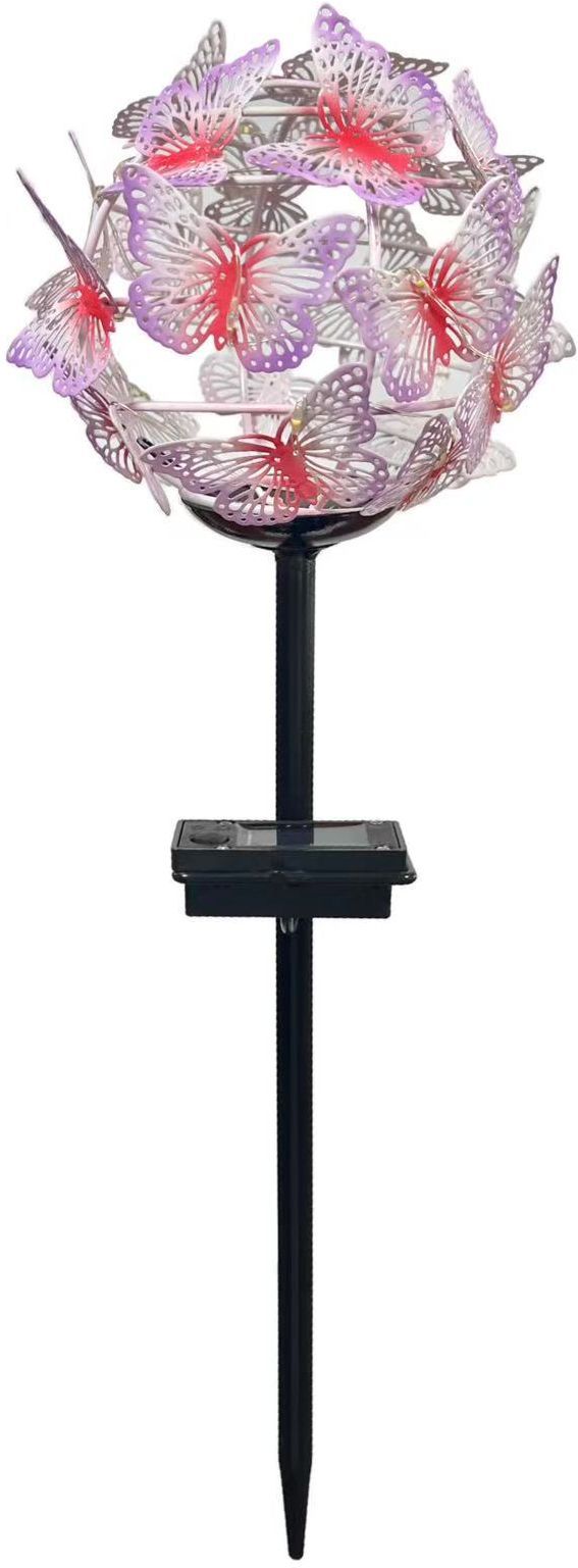 Guirlande Solaire Nuée de Papillons en Métal - 24 Micro LED Blanc Chaud