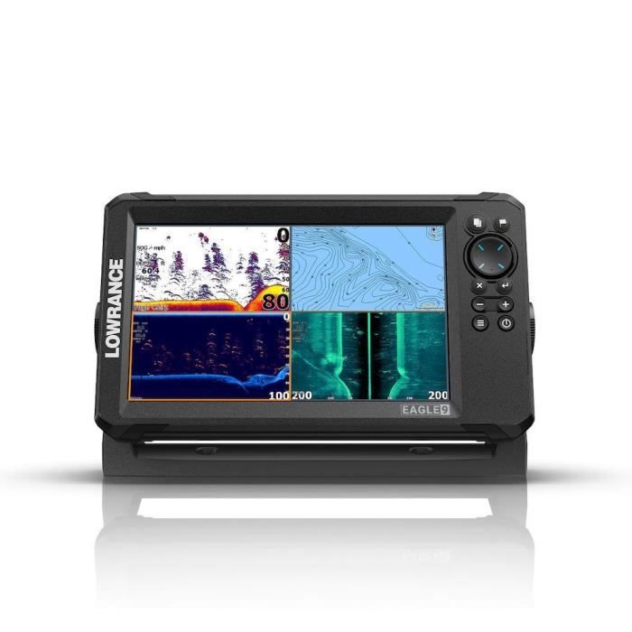 Combiné GPS sondeur - LOWRANCE - Eagle 9 - Sonde TripleShot HD - Écran IPS - Résistance IPX7