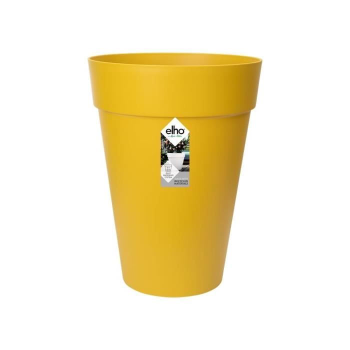 Vaso da fiori ELHO Loft Urban Round High 35 - Giallo - Ø 34 x H 45 cm - per esterni - 100% riciclato