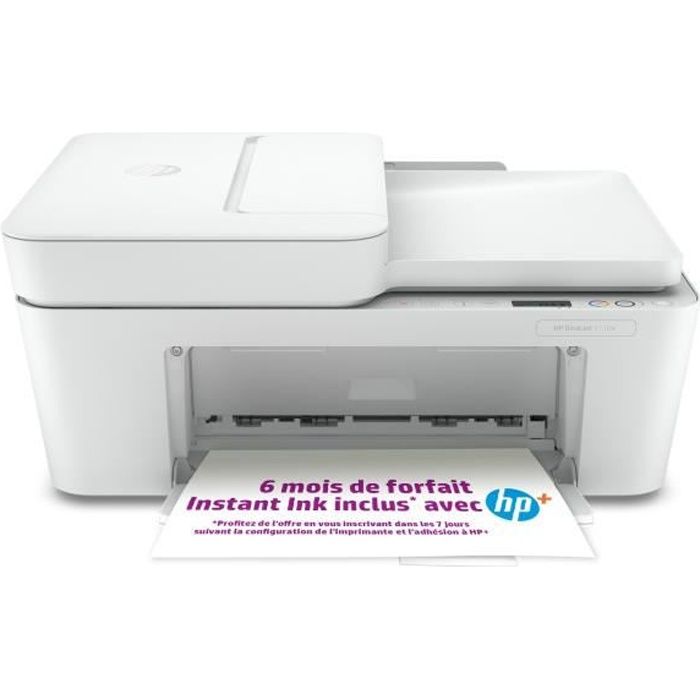 HP  DeskJet Plus 4110e - Imprimante tout-en-un - Jet d'encre couleur - 6 mois d'Instant Ink inclus avec HP+ *