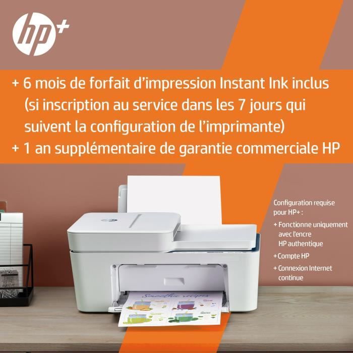 HP Deskjet 4130e Imprimante tout-en-un Jet d'encre couleur Copie Scan - 6 mois d'Instant ink inclus avec HP+