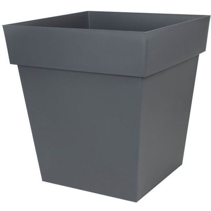 Maceta cuadrada Toscana EDA - 50 cm - 87 L - Gris antracita