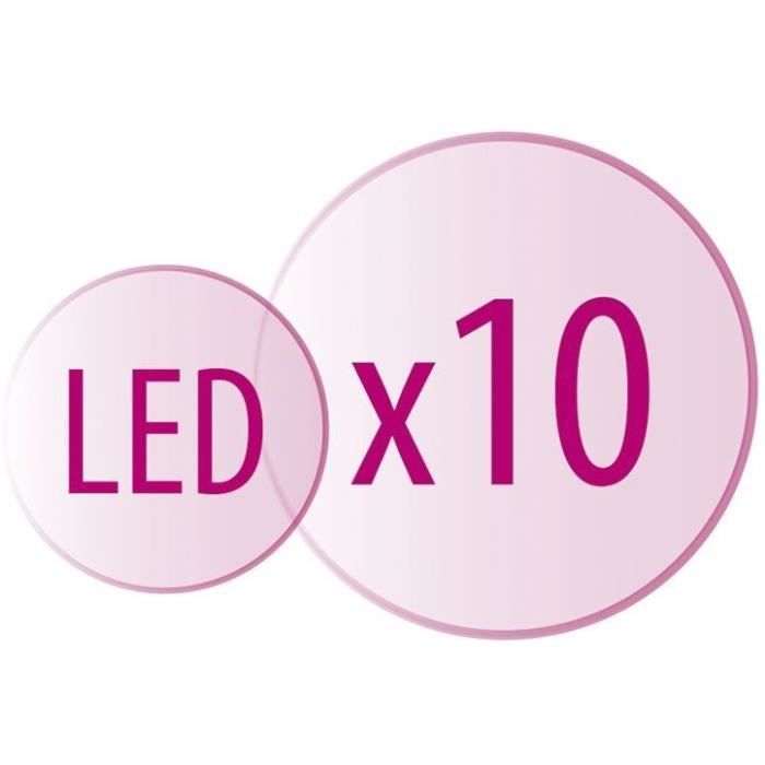 LANAFORM LED MIRROR - Miroir grossissant x10 double face - Eclairage LED - Look design