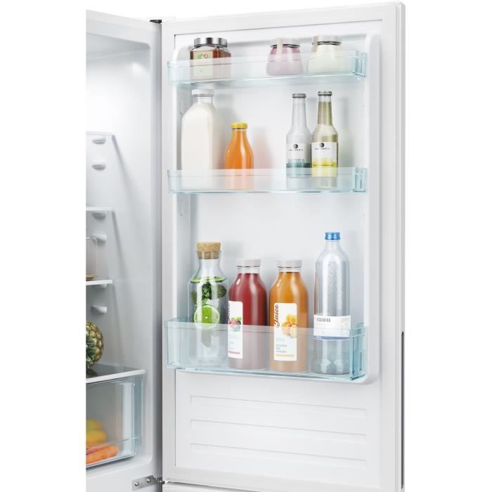 Réfrigérateur combiné  260 L (186 + 74) - CANDY - CCT3L517FB - Froid Statique Low Frost - Classe F - 54,5 x 176 cm - Noir
