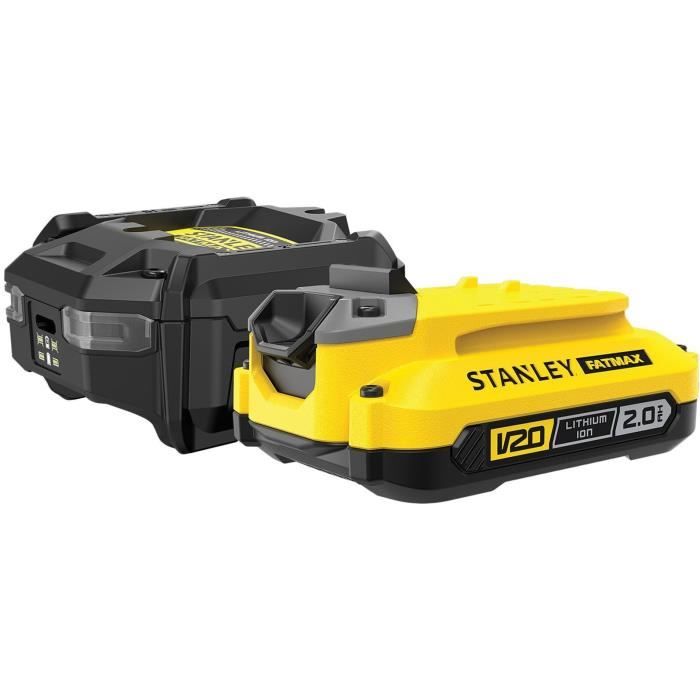 Starter Kit - STANLEY FATMAX V20 - SFMCB10D1-QW - Caricabatterie 1,25A + 1 batteria 18V 2Ah