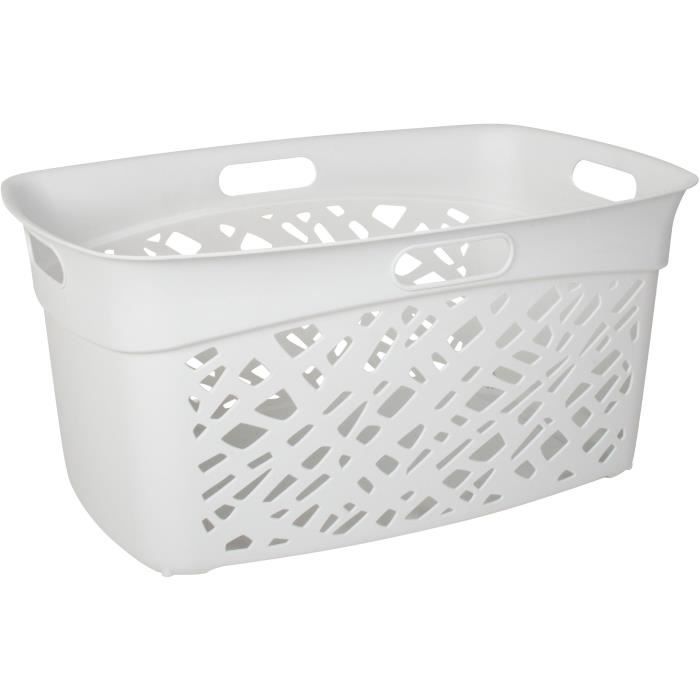 EDA Corbeille a linge Alméria - 45 L - Blanc