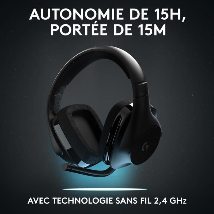 LOGITECH G - Casque Gamer micro PC Sans-Fil G533 - Noir