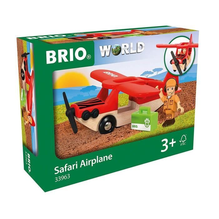 Brio World Avion Safari - Accessoire pour circuit de train en bois - Ravensburger - Mixte des 3 ans - 33963