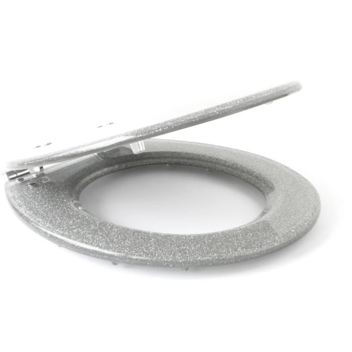 Image secondaire de Abattant WC - GELCO DESIGN - Frein de chute magnétique - Gris pailleté