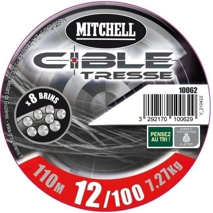 MITCHELL - Tresse grise - 8 brins - 110 m - 15/100