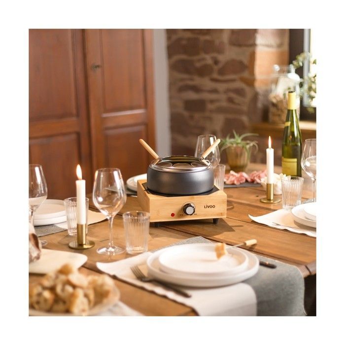 Image secondaire de Appareil a fondue électrique - LIVOO - DOC287 - 800W - 2L - 8 personnes - Thermostat ajustable - Caquelon antiadhésif sans PFAS