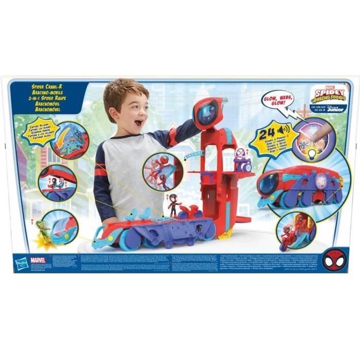 Spidey et ses Amis Extraordinaires, quartier général Arachno-mobile 2 en 1 deluxe, jouet préscolaire, des 3 ans
