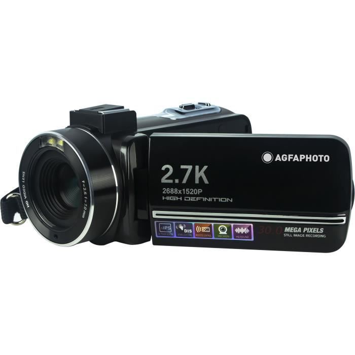 AGFA PHOTO - Videocamera - CC2700 - Nero - Touchscreen da 3,0 '' - 2,7K
