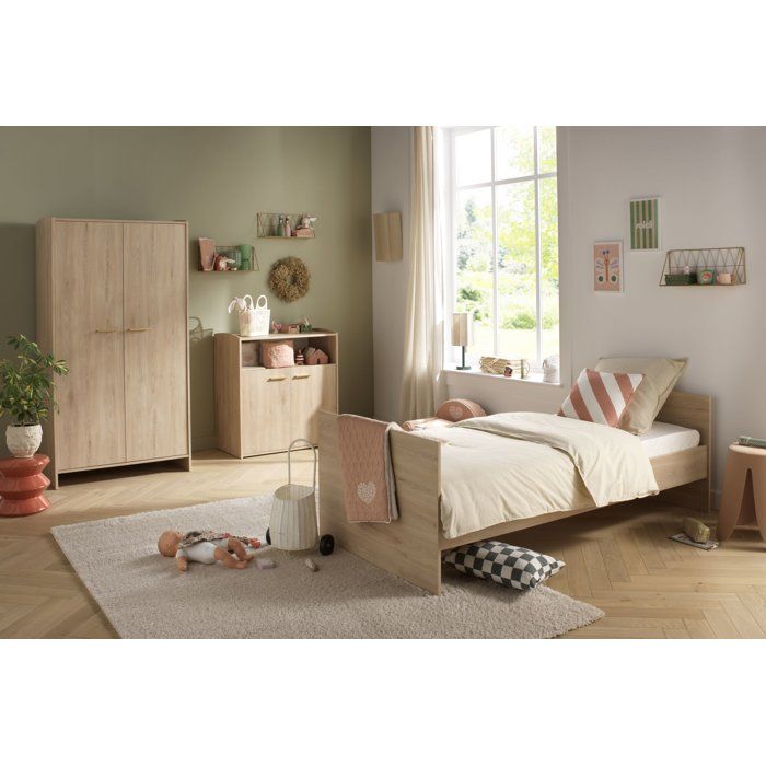 Image secondaire de Lit bébé évolutif Adele 120 x 60 cm avec matelas inclus - Hêtre crème