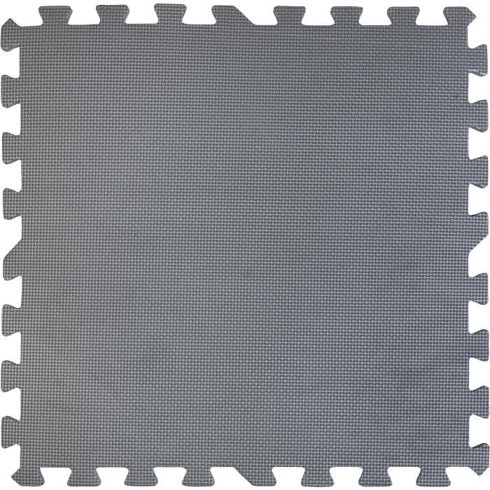 GRE Lot de 9 dalles de protection de sol - En mousse gris anthracite 50x50x0,8 cm