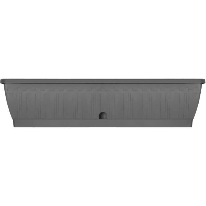 Jardiniere - GARDEN ID Terraflor - Antracite 80 cm - Durabilità - Riserva d'acqua - Riciclato e riciclabile al 100% - Volume per le piante.