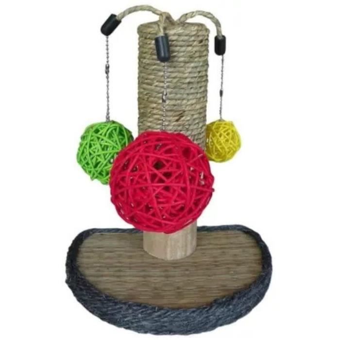 Image secondaire de Accessoire rongeur - TYROL - Arbre a lapin - Pommier - 14 x 19 x 26 cm - Bois, jonc de mer, boules vignes, fixation cage