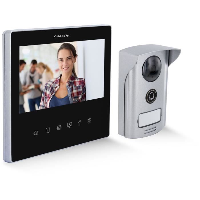 Videocitofono - CHACON - 2 dil - 7 - Ultra slim - Nero