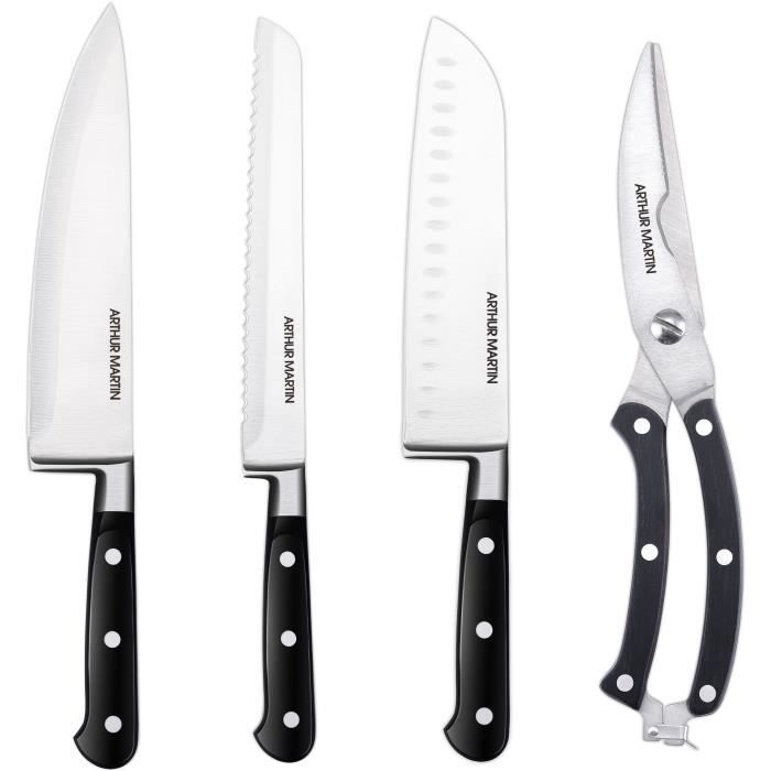 Set de couteaux - ARTHUR MARTIN - AMC1277 - Ensemble de couteaux - 4 pieces - Noir