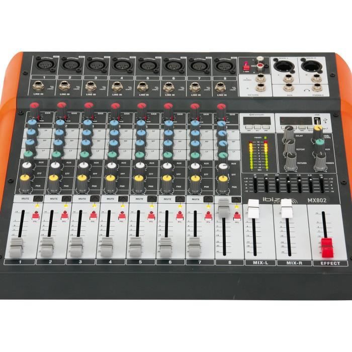 IBIZA SOUND MX802 Mixer musicale 8 canali usb e bluetooth