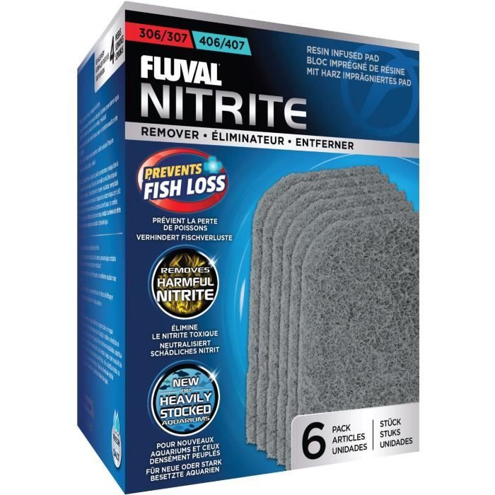 Blocs éliminateurs de nitrite pour aquarium - FLUVAL - Pour filtres extérieur Fluval 306/307 et 406/407 - 6 pieces