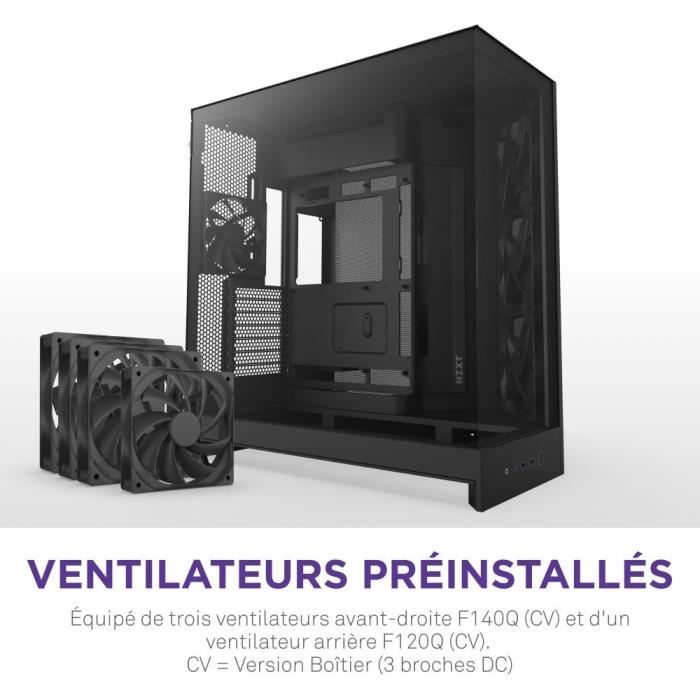 Image secondaire de Boîtier PC NZXT H9 Flow Noir - Moyen-Tour Double Chambre avec Panneaux Mesh