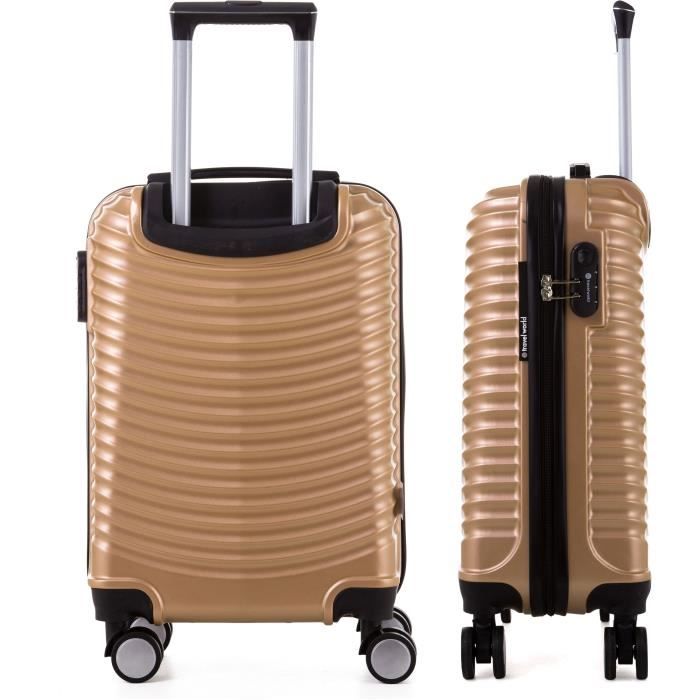 TRAVEL WORLD Set de 2 Valises 55/65 cm Or