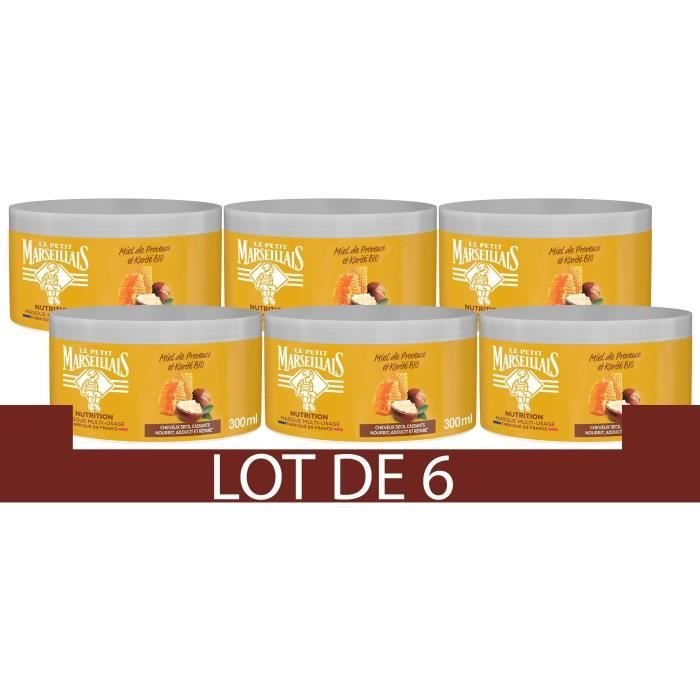 [Lot de 6] LE PETIT MARSEILLAIS Masque Nutrition Karite - Miel de Provence - 300ml