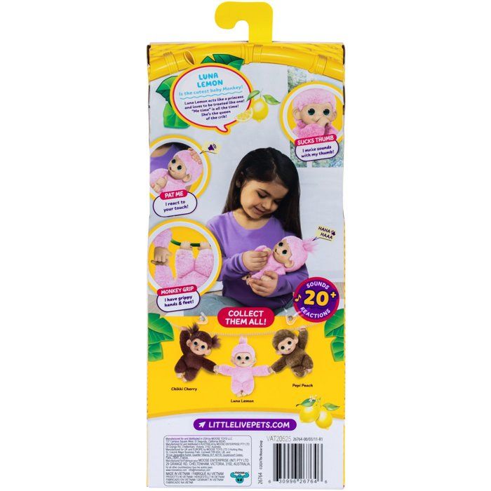 Image secondaire de Peluche Interactive Mon Bébé Singe Mini - Rose - LITTLE LIVE PETS