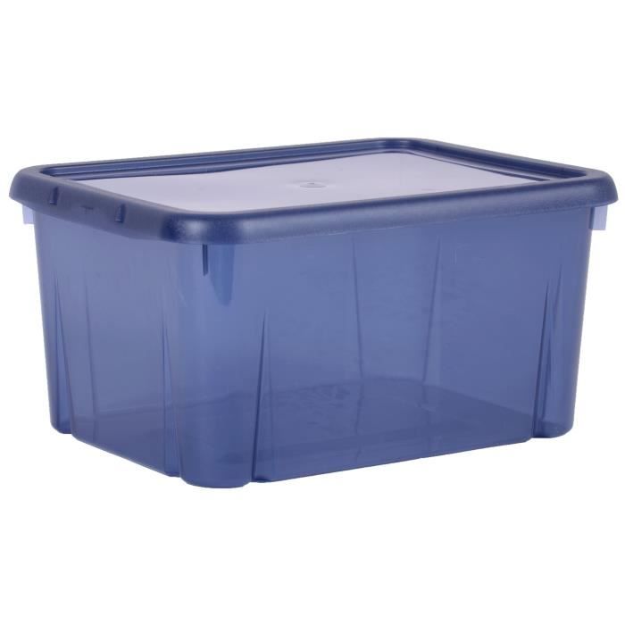 EDA PLASTIQUE Boîte de rangement Funny Box 8 L - Bleu profond acidulé - 31 x 23,4 x 15,4 cm