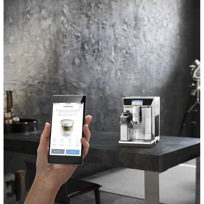 Machine a café Expresso broyeur - DELONGHI ECAM650.85.MS - Gris - Connecté PrimaDonna Elite Experience