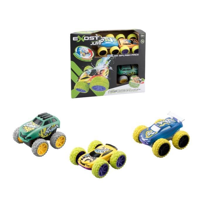 Pack trio multicolore : 3 petites voitures a friction - EXOST JUMP - Changent de couleur !