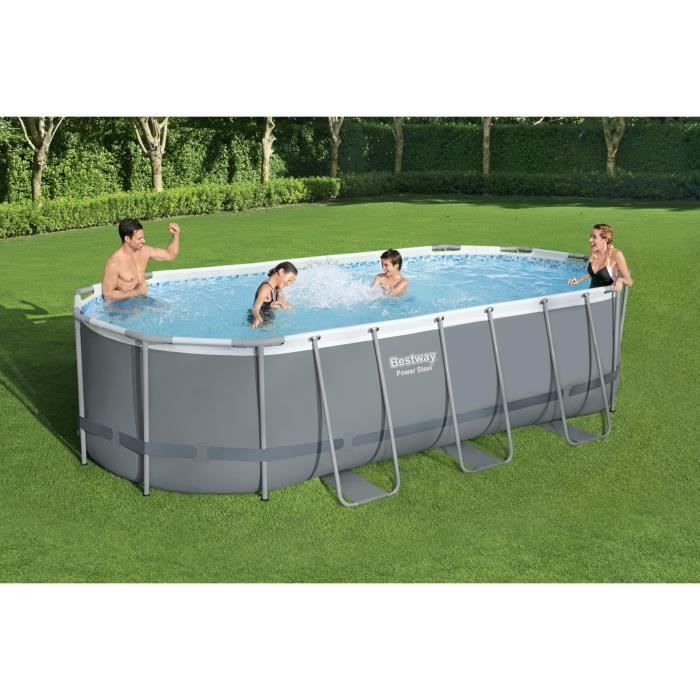 Image secondaire de Kit Piscine Hors Sol Tubulaire BESTWAY Steel Pro Max - Ovale 549 x 274 x 122 cm