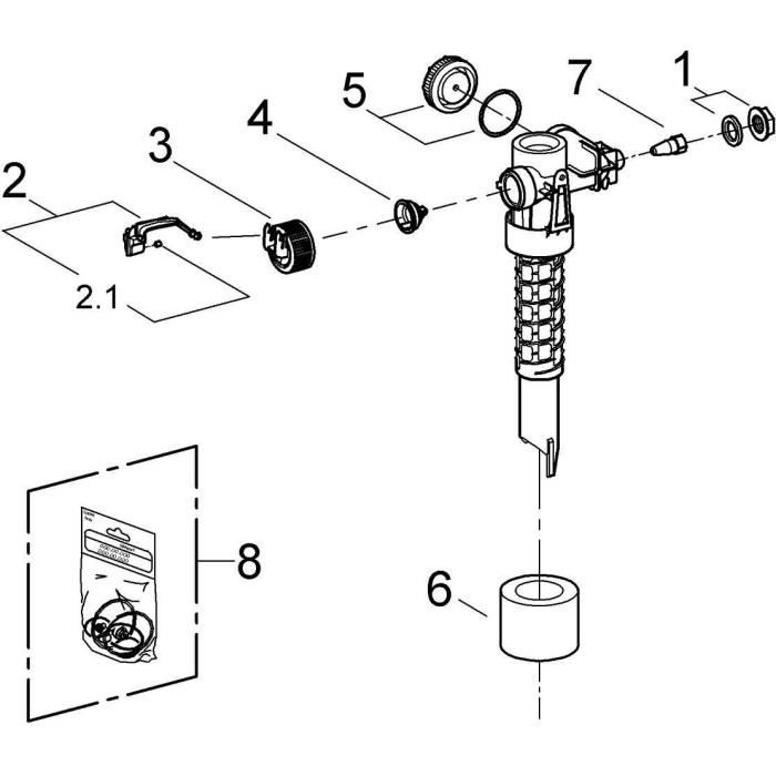 Image secondaire de Robinet flotteur - GROHE - Pour réservoirs encastrés