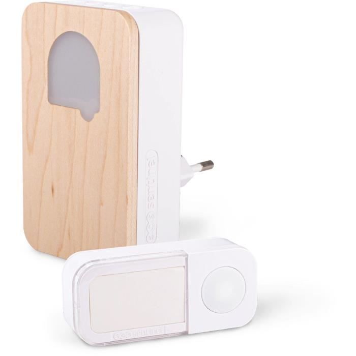 Scs sentinel - CSF0104 - Campanello SONE Cosy - Legno - Senza fili senza batteria - 150 m in campo aperto - 25 melodie - IP65