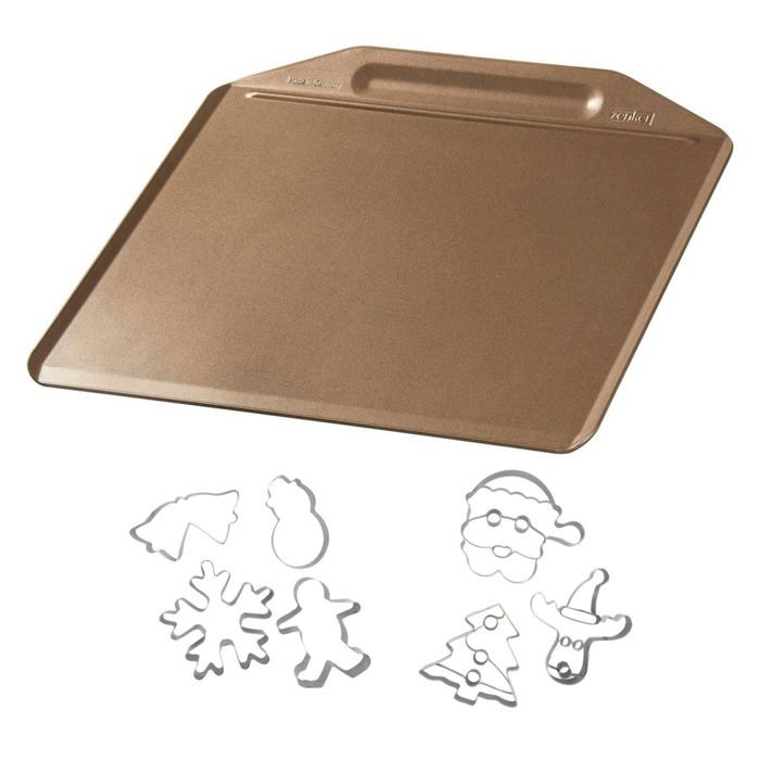 Plaque de cuisson au four sans rebords et 7 emporte-pièces de Noël - ZENKER