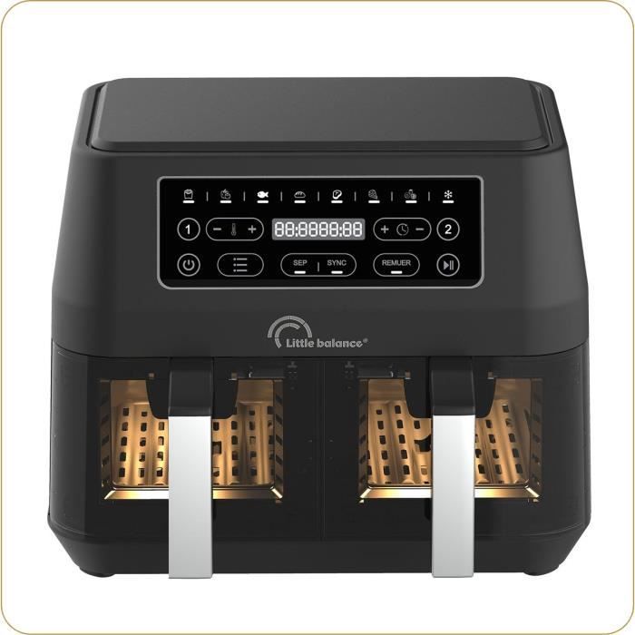 Friggitrice dietetica - LITTLE BALANCE - 8765 - Crousty light duo - 9 L - 2460 W - 9 programmi - Nero