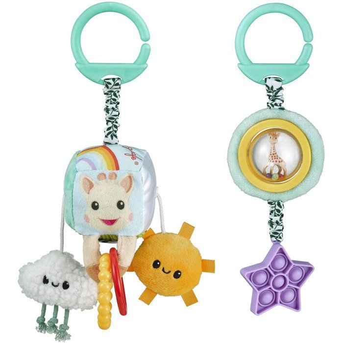 Duo de Jouets d'Éveil à Suspendre Sophie la Girafe - Multi-Activités Colorés