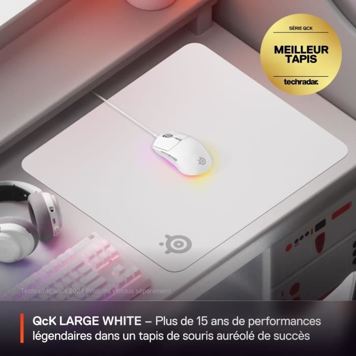 Image secondaire de Tapis de souris gaming - STEELSERIES - QcK L - Blanc