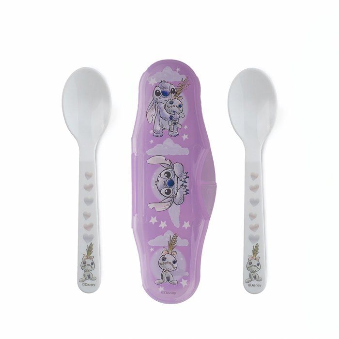 Set de 2 Cuillères avec Boîtier Lilo et Stitch pour Bébé